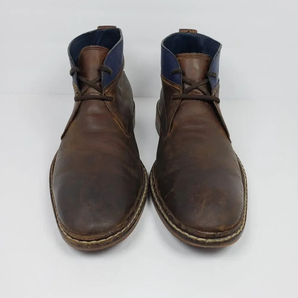 Cole Haan Colton Mens Size 10 Brown Leather Lace Up Chukka Boots Shoes C11771